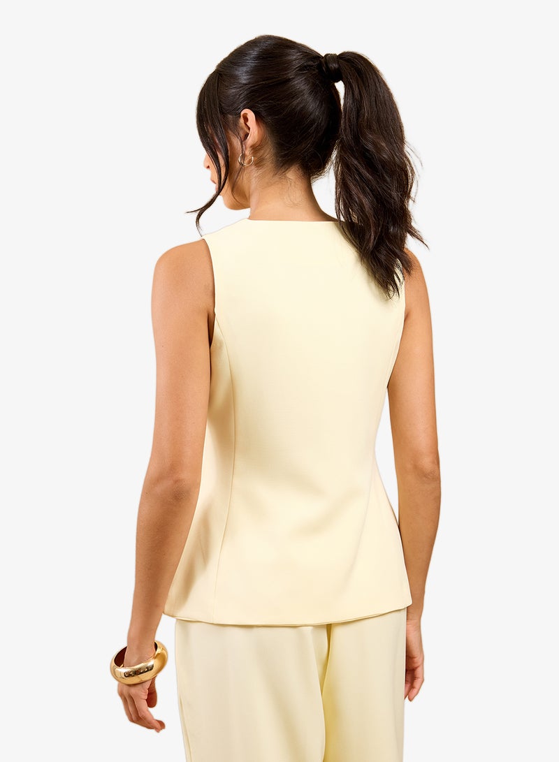 Little Mistress Yellow Scallop Waistcoat - Image 2